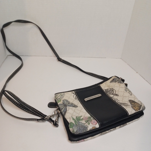 Stone Mountain Monarch Floral Trifecta Crossbody Bag Many‎ Pouches/Pockets - Picture 1 of 8